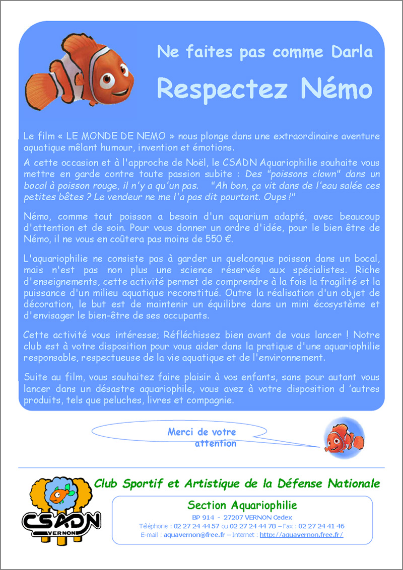 Campagne d'information Némo